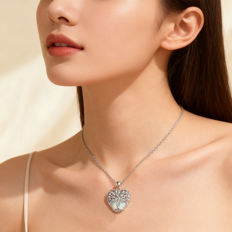 Collier arbre de vie zen à la pierre de lune