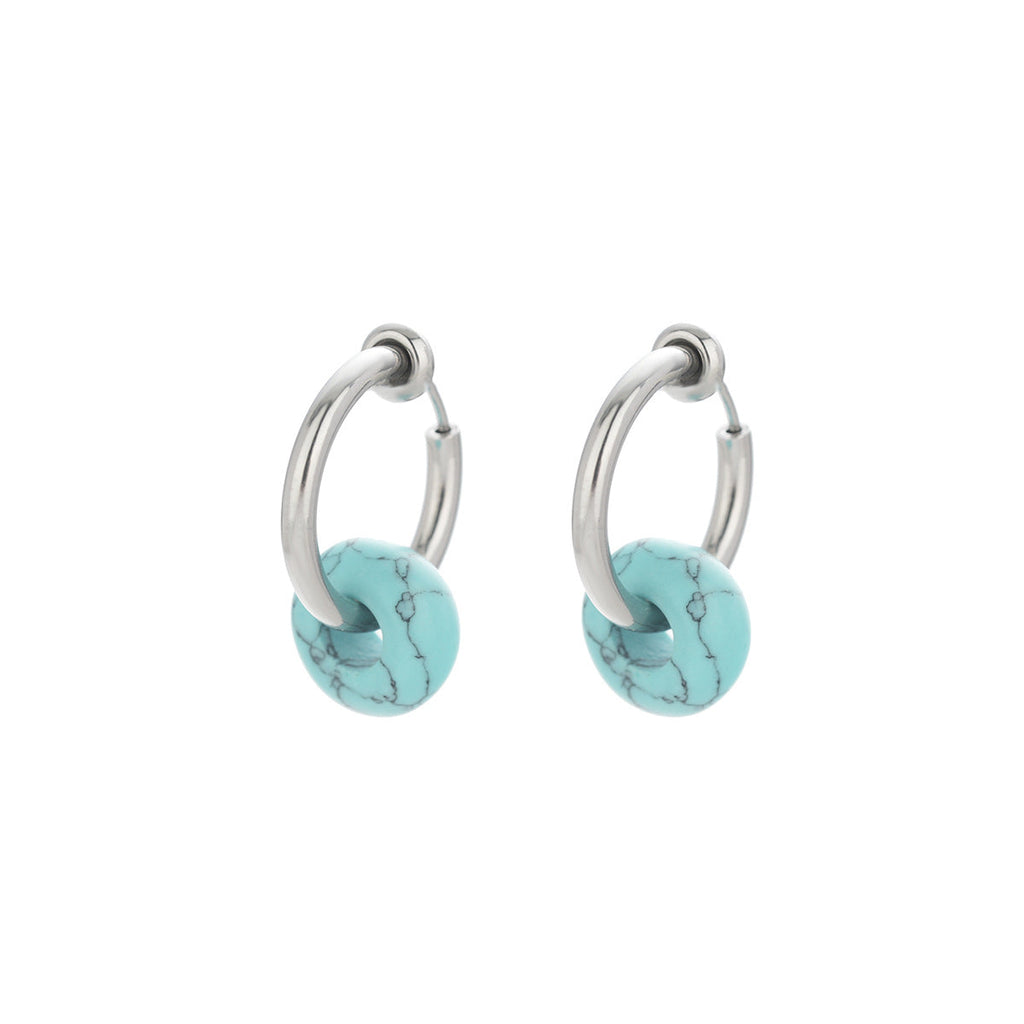 Boucles d'oreilles clip en pierre naturelle