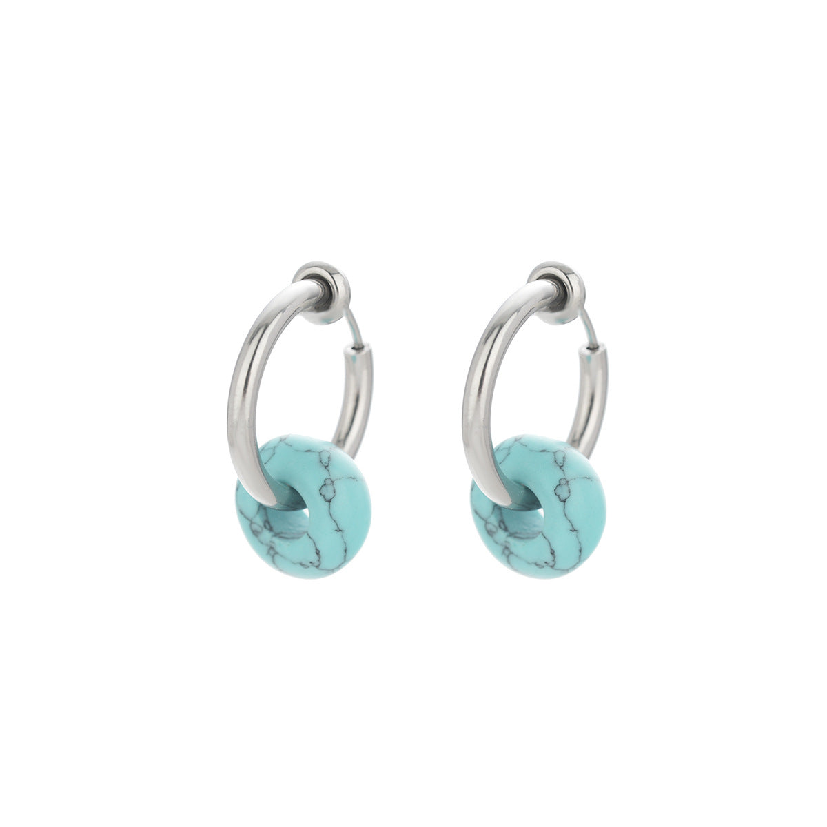 Boucles d'oreilles clip en pierre naturelle
