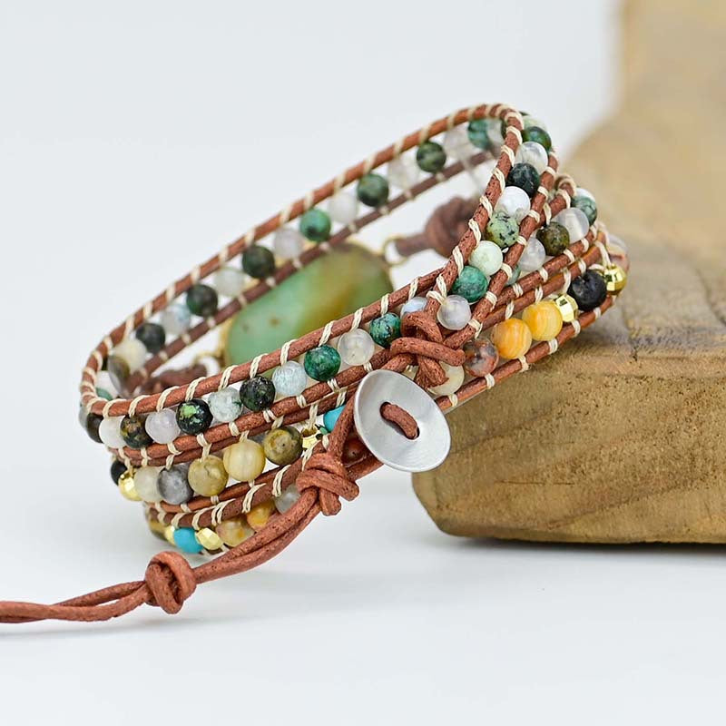 Bracelet jade australien à trois rangs