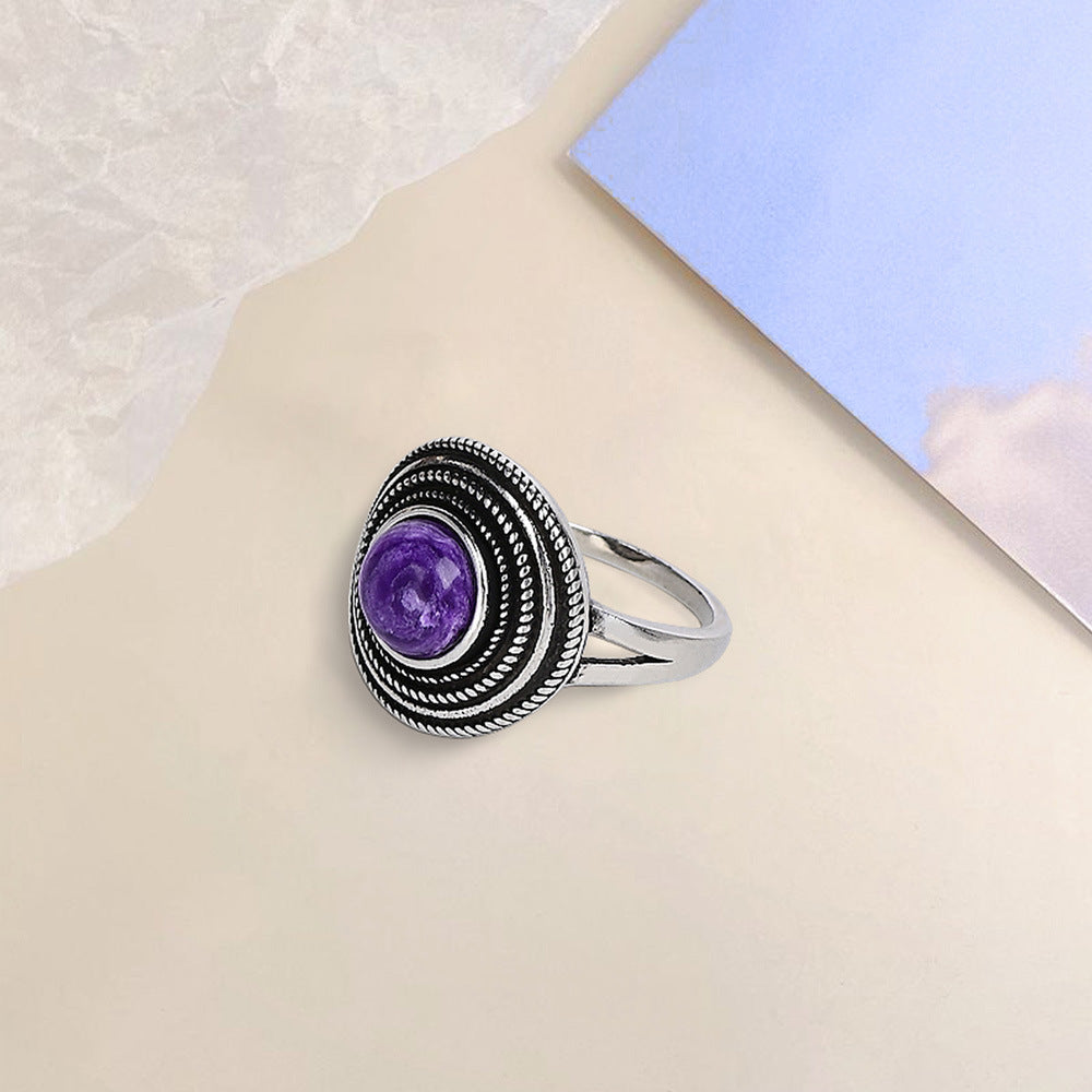 Bague améthyste ronde en argent 925