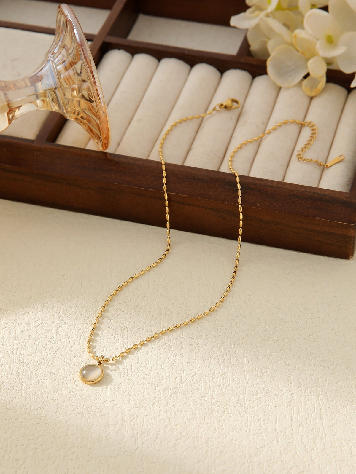 Collier pierres naturelles plaqué or