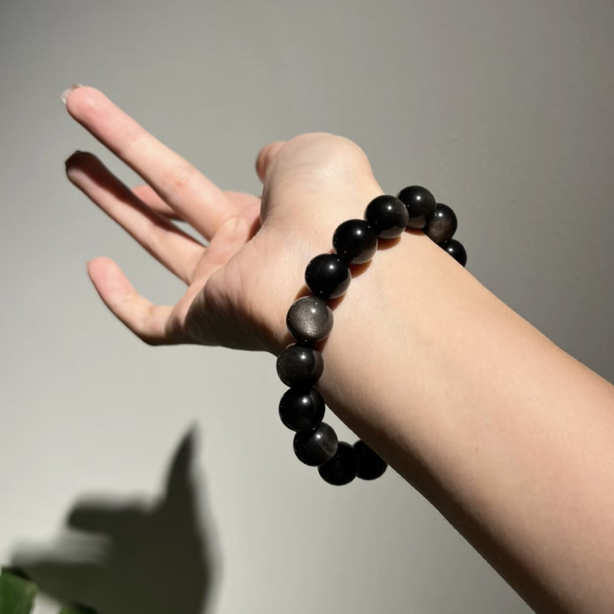 Bracelet obsidienne neige unisexe