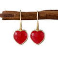 Boucles d'oreilles coeur en pierres naturelles