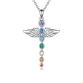 Collier 7 chakras ailes d'ange argent 925