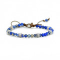 Bracelet lapis lazuli détails ethniques argentés