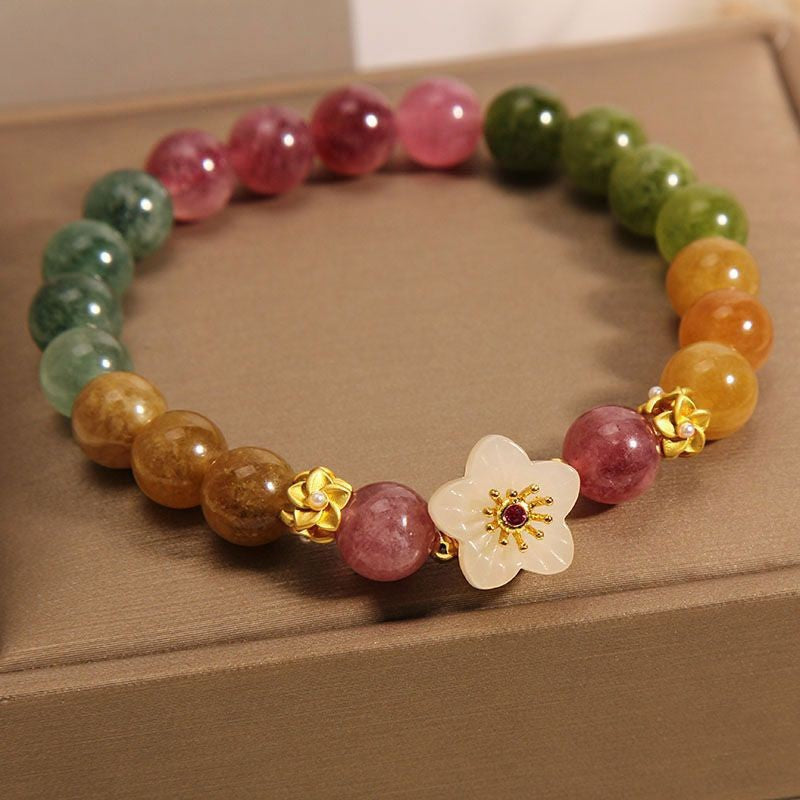 Bracelet jade et tourmaline