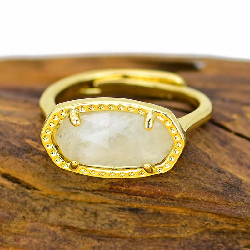 Bague pierre de lune en cuivre
