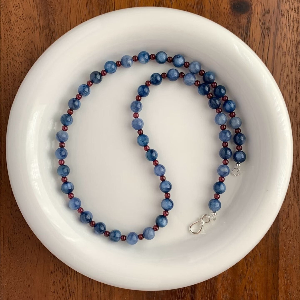 Bracelet aventurine bleue, collier assorti
