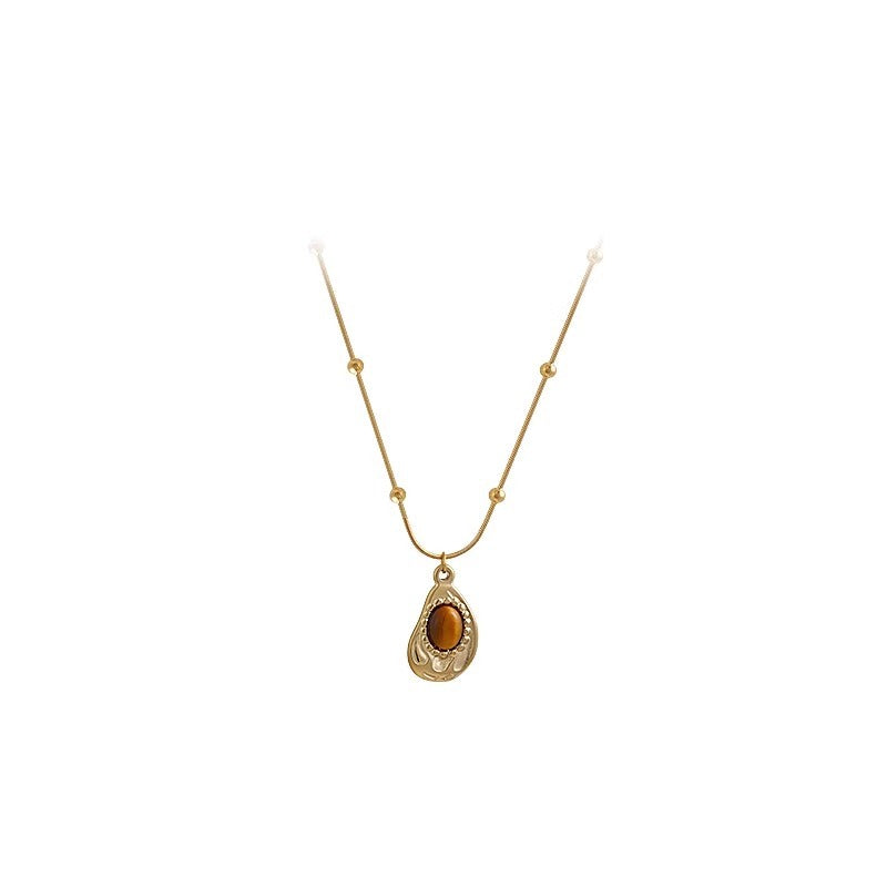 Collier oeil de tigre et ambre