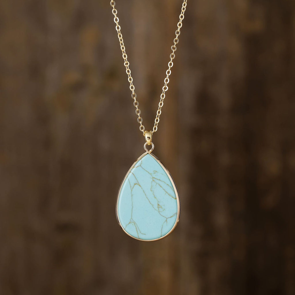 Collier pierre naturelle pendentif goutte