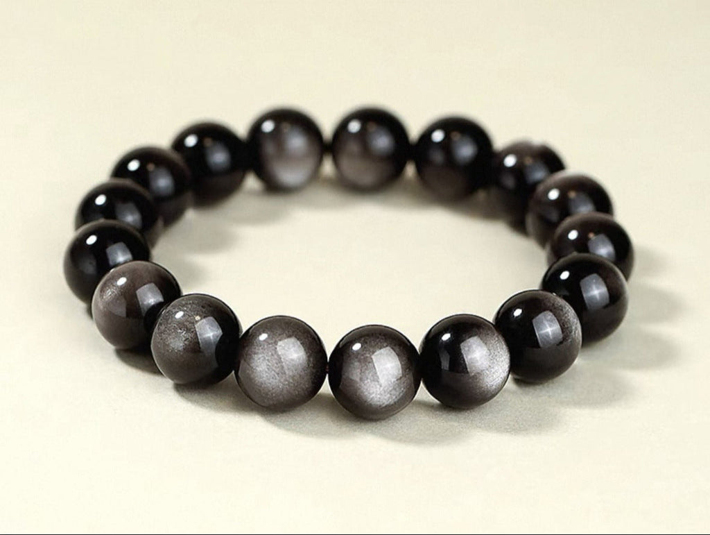 Bracelet obsidienne neige unisexe