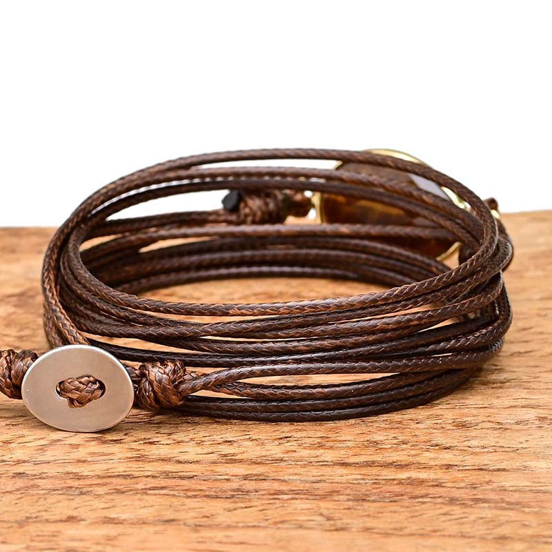 Bracelet oeil de tigre pendentif goutte