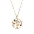 Collier arbre de vie zen aux zircons colorés
