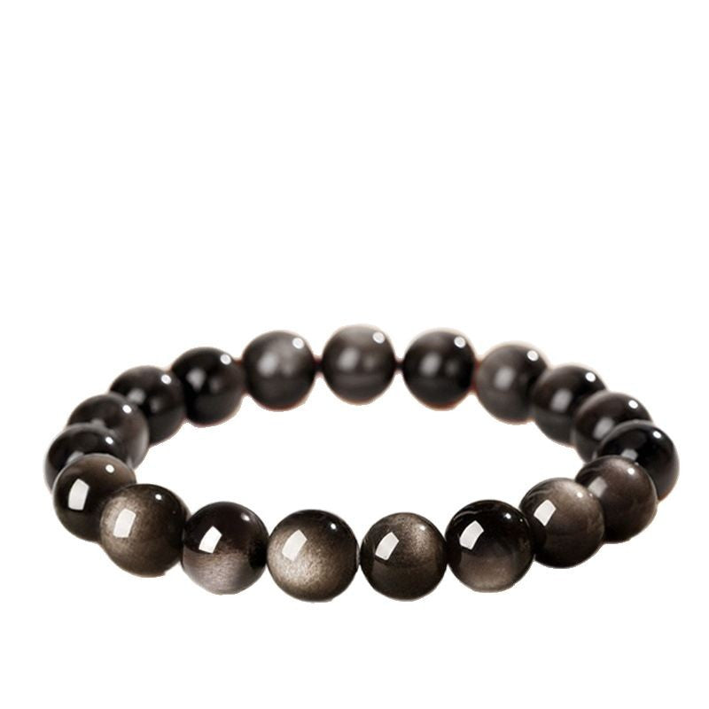 Bracelet obsidienne neige unisexe