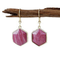 Boucles d'oreilles géométriques en rodonite