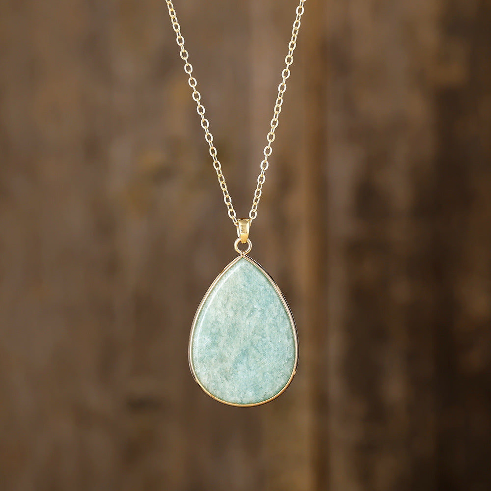 Collier pierre naturelle pendentif goutte