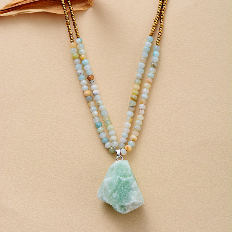 Pendentif amazonite ajustable 40 cm