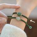 Bracelet porte bonheur tressé au quartz vert
