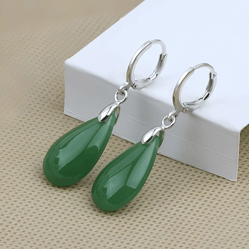 Boucles d'oreilles tourmaline verte rondes