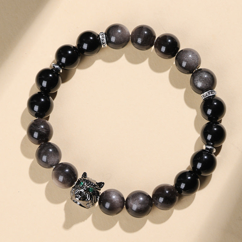 Bracelet obsidienne neige, deux styles