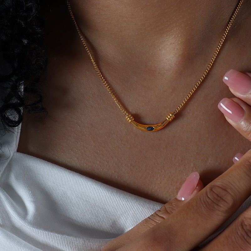 Collier oeil de tigre, agate et lapis-lazuli
