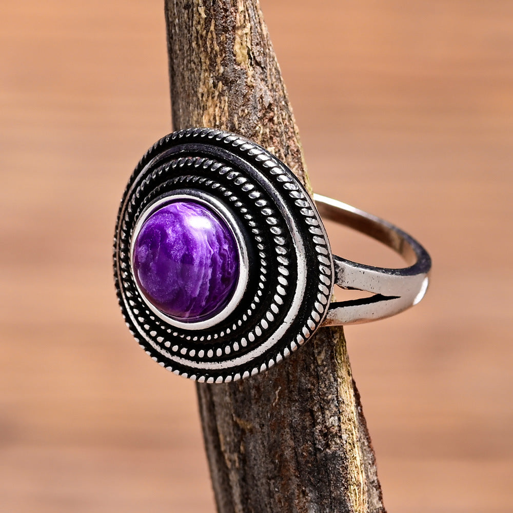 Bague améthyste ronde en argent 925