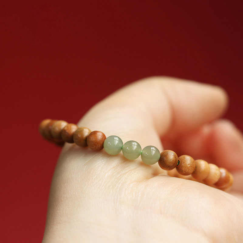 Bracelet aventurine et bois de pêcher chinois