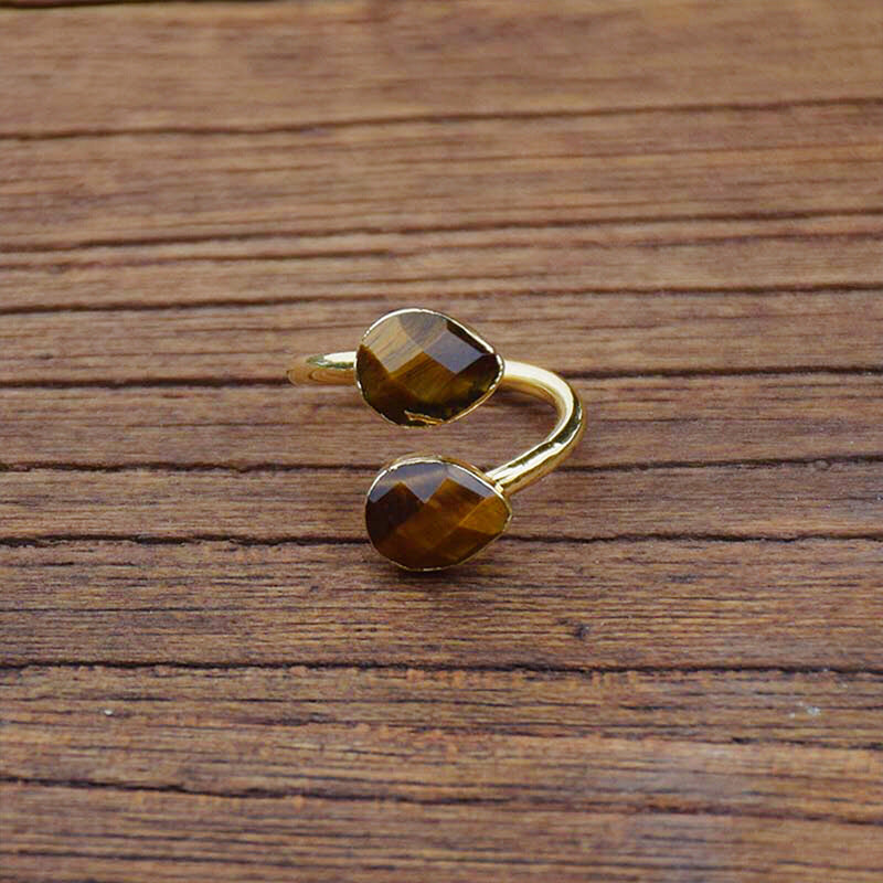 Bague oeil de tigre ajustable