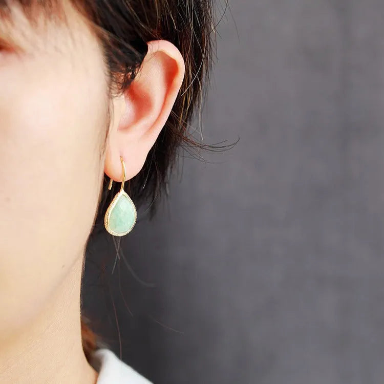 Boucles d'oreilles pendantes en amazonite