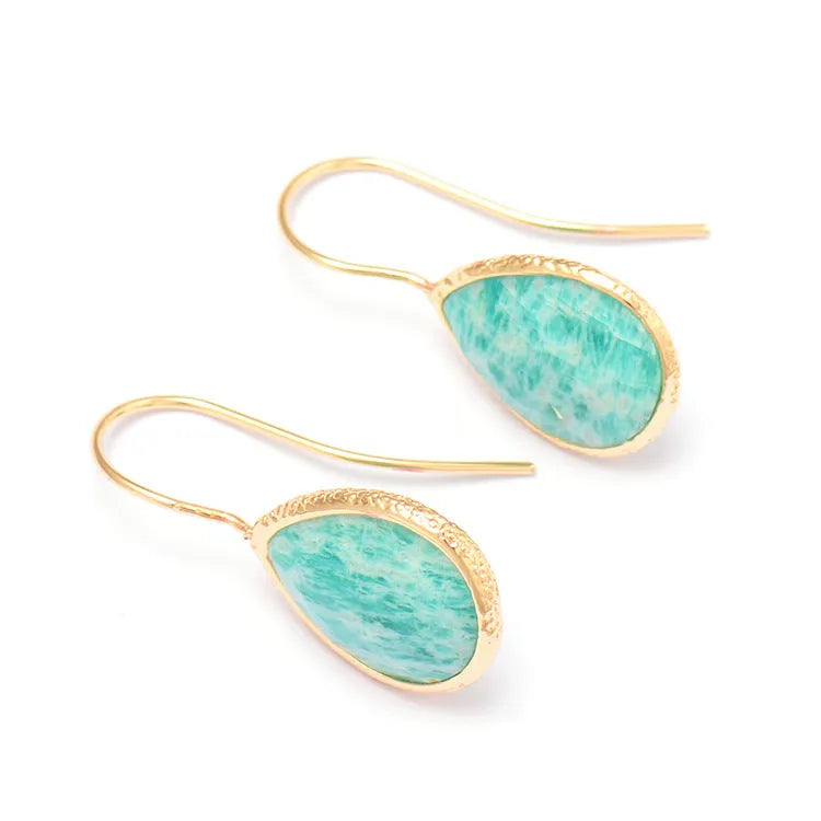 Boucles d'oreilles pendantes en amazonite