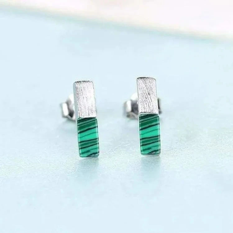 Petites boucles d'oreilles malachite