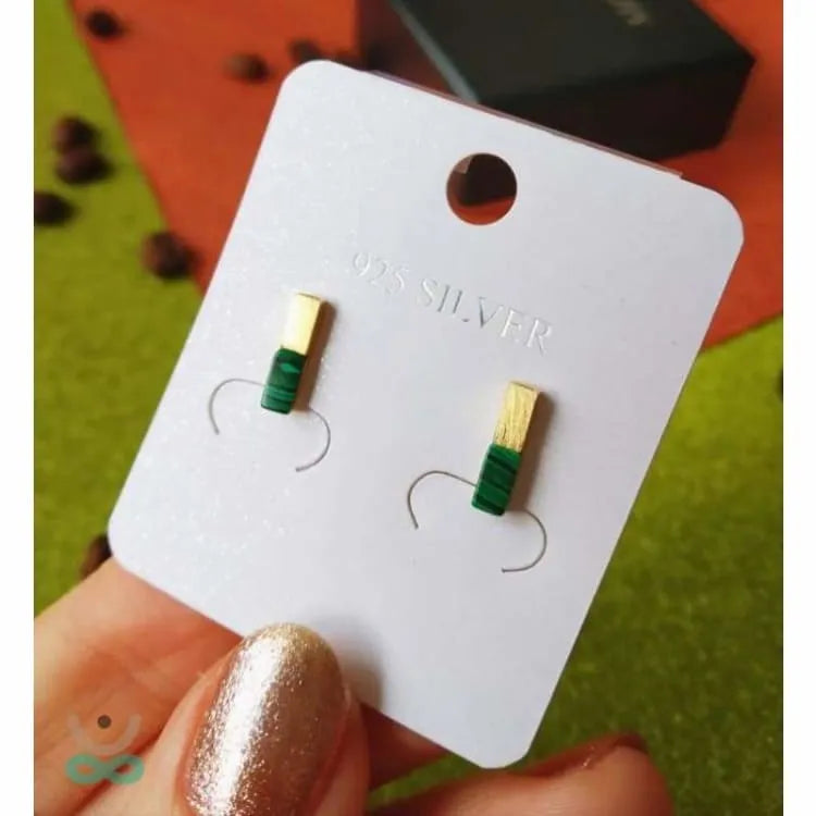 Petites boucles d'oreilles malachite