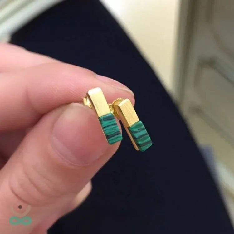 Petites boucles d'oreilles malachite