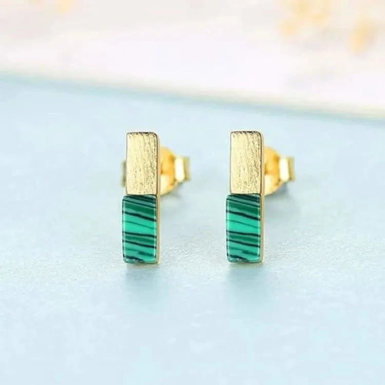 Petites boucles d'oreilles malachite