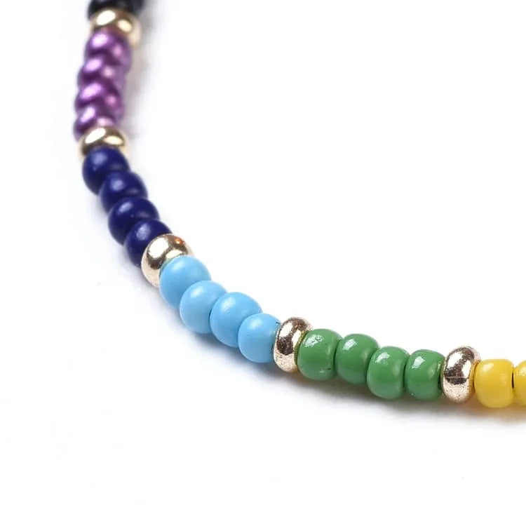 Bracelet 7 chakras en perles de rocaille
