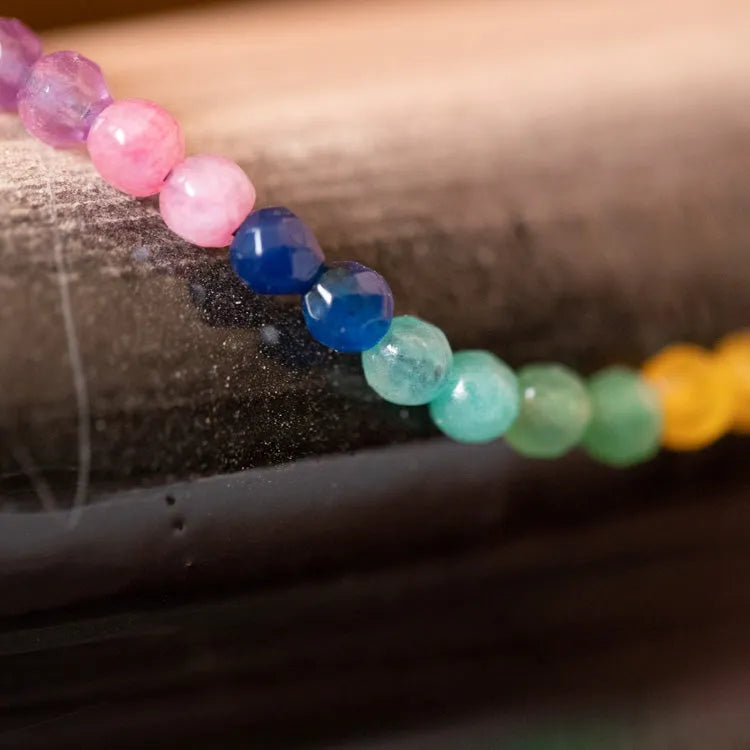 Bracelet 7 chakras perles facettées