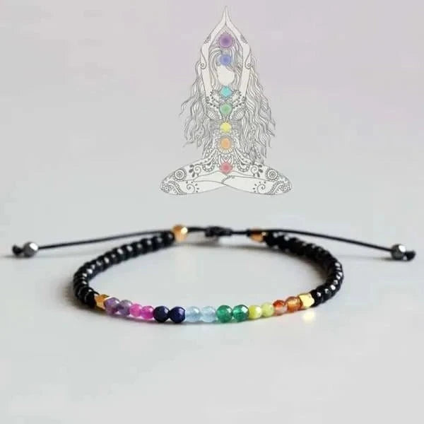 Bracelet 7 chakras perles facettées