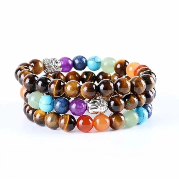 Bracelet 7 chakras perle de Bouddha