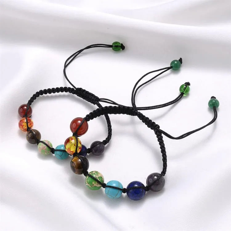 Bracelet 7 chakras en tissage tressé