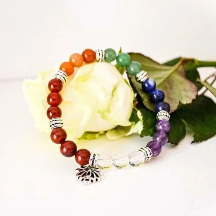 Bracelet 7 chakras et coffret de pierres