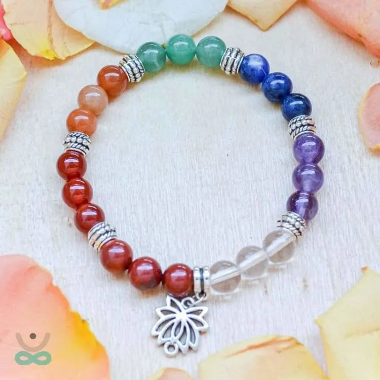 Bracelet 7 chakras et coffret de pierres