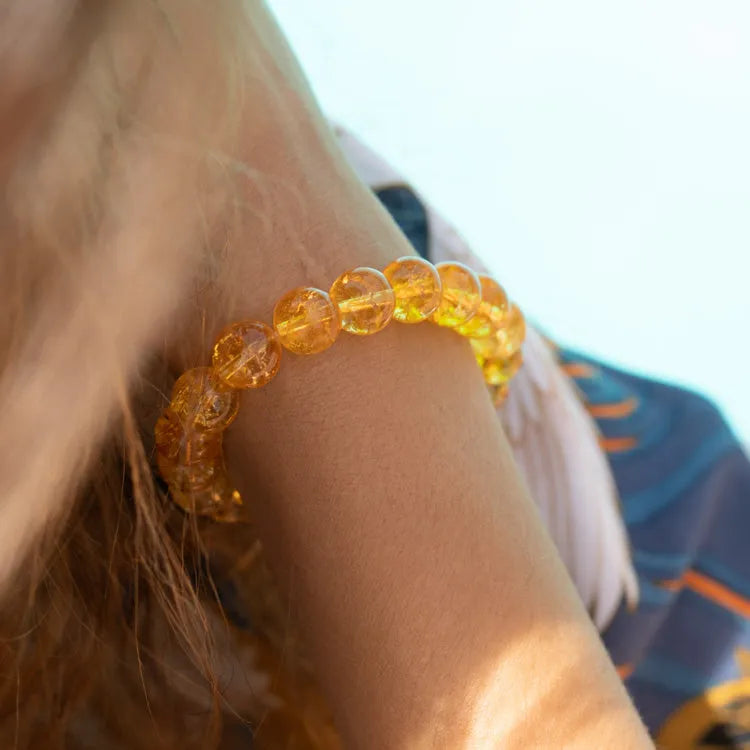 Bracelet porte bonheur en citrine
