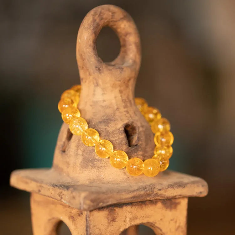 Bracelet porte bonheur en citrine