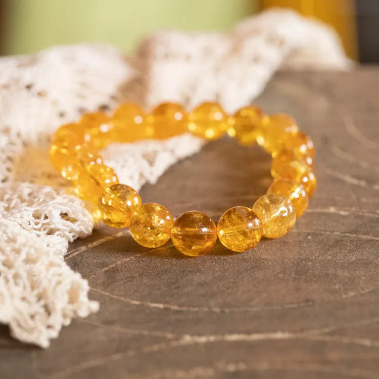 Bracelet porte bonheur en citrine