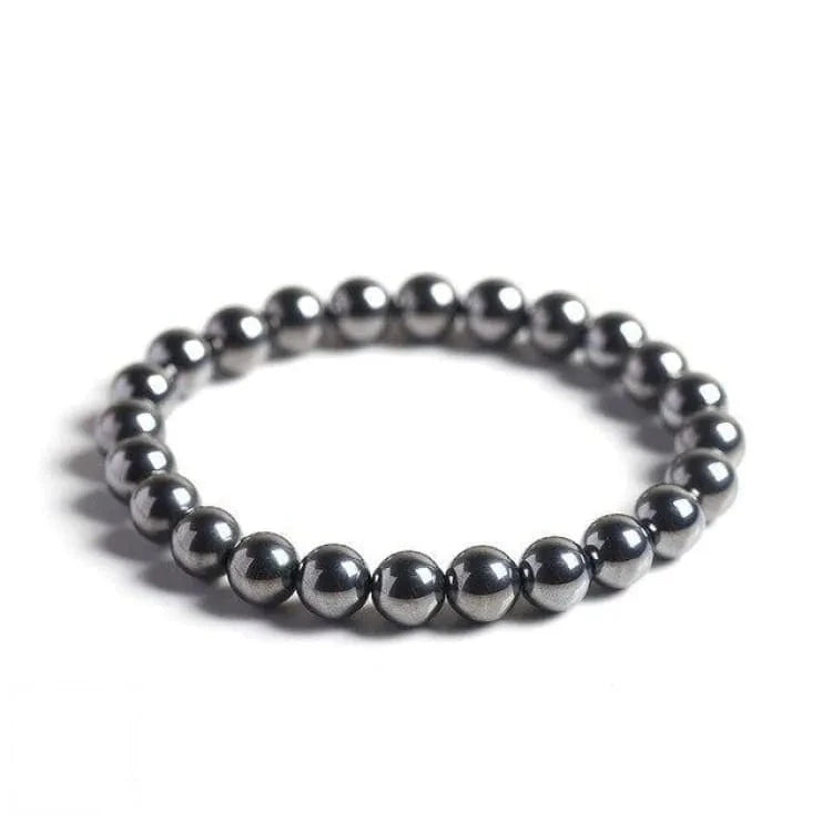 Bracelet hématite à breloque ancre