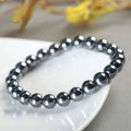 Bracelet hématite à breloque ancre