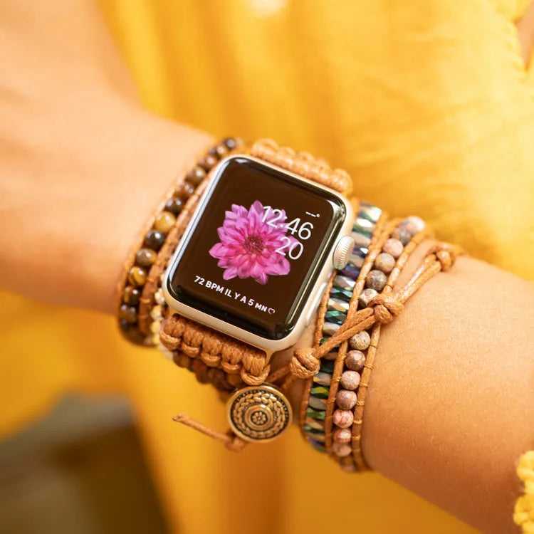 Bracelet oeil de tigre pour Apple Watch