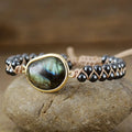 Bracelet labradorite bohème à double rang