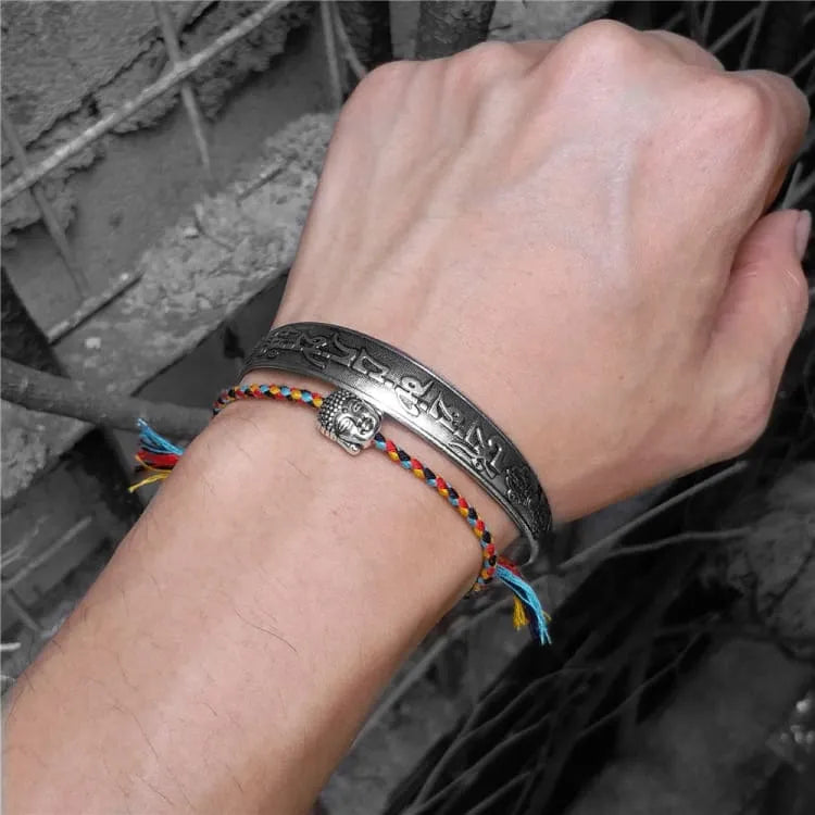 Bracelet bouddhiste deux pièces à amulette